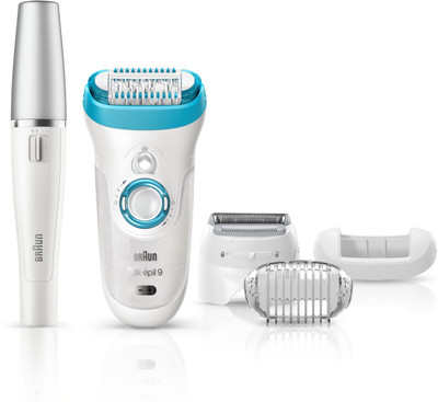 Braun Silk-epil Series 9 9558 Epilator for Women (White/Blue) 