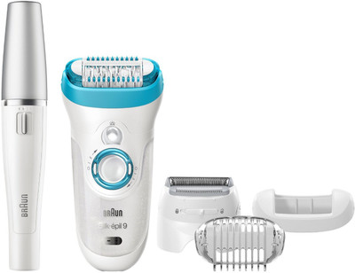 Braun Silk-epil Series 9 9558 Epilator for Women (White/Blue) 