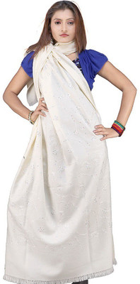 55% OFF on Little India Pure Kashmiri Warm Shawl 134 Wool Self Design Women's Shawl