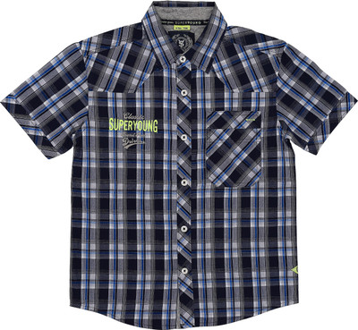 Super Young Boy's Checkered Casual Shirt