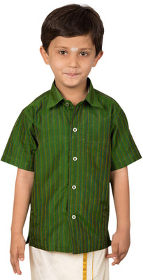 9% OFF on Thangamagan Boy's Striped Festive, Wedding Shirt