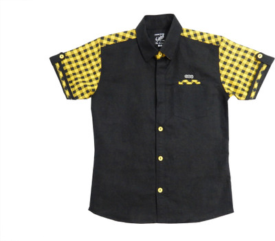 Kooka Kids Boy's Checkered Casual Linen Shirt