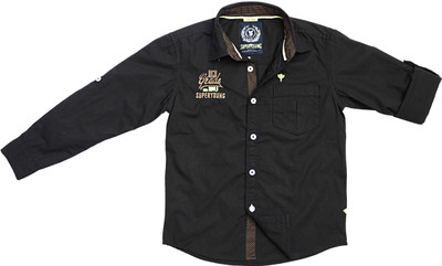SuperYoung Boy's Solid Casual Shirt SuperYoung Boy's Solid Casual Shirt