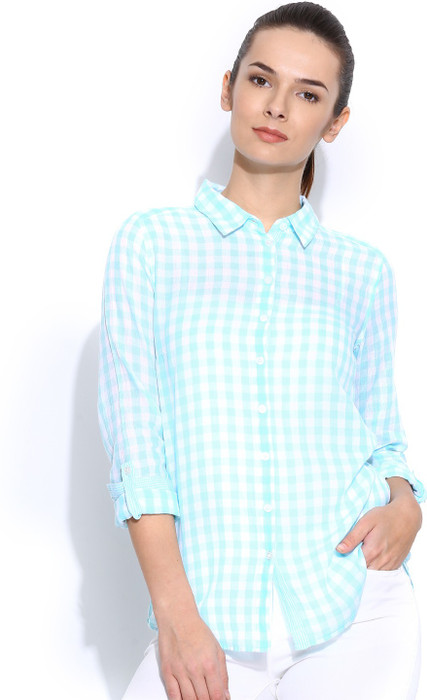 Silly People Checks Women's Checkered Casual Shirt
