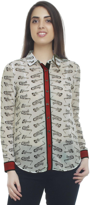 20 Dresses Musical Flair Women's Graphic Print Casual Shirt