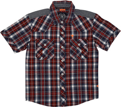 Super Young Boy's Checkered Casual Shirt