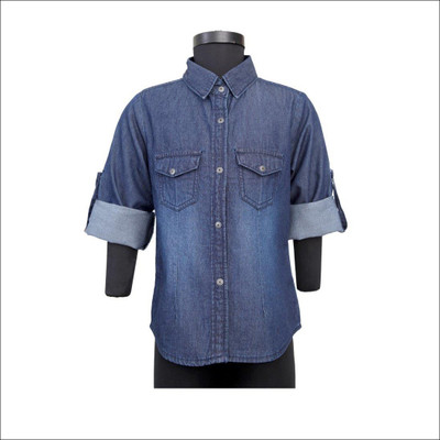40% OFF on Tales & Stories Girl's Solid Casual Denim Shirt 40% OFF on Tales & Stories Girl's Solid Casual Denim Shirt