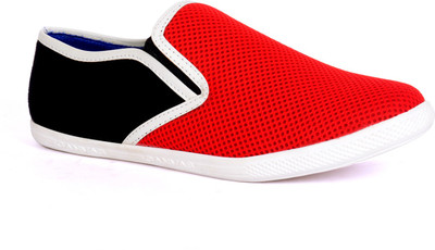 Sam Stefy Red Black Net Casual Shoes