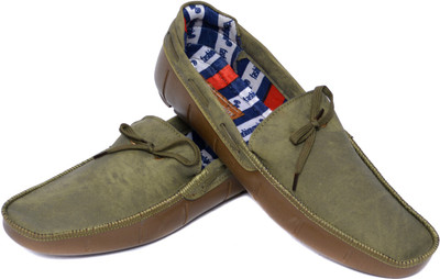55% OFF on Kamil Olive Boat Shoes