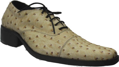 59% OFF on Authority Ostrich Leather Beige Lace Up Shoes 59% OFF on Authority Ostrich Leather Beige Lace Up Shoes