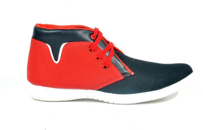 40% OFF on Big Wing Smart Black & Red Ankle Length Casuals