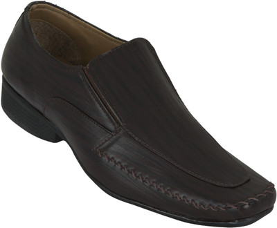 Zovi Brown Slip-on Formal With Prominent Stitch Detail Slip On