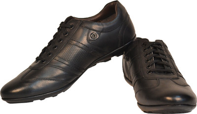 TSF Black Leather Casuals Shoes - Buy Black Color TSF Black