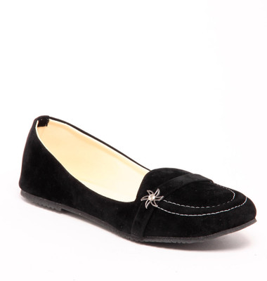 TEN TEN Attractive Suade Black Loafers Bellies TEN TEN Attractive Suade Black Loafers Bellies