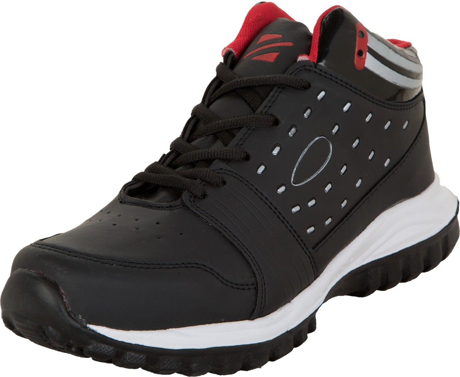 Zovi black high ankle sports with striped heel running shoes buy