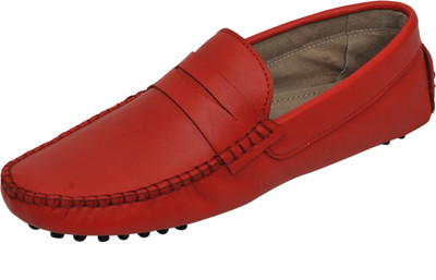 78% OFF on Hd Shoes Red Leather Loafers