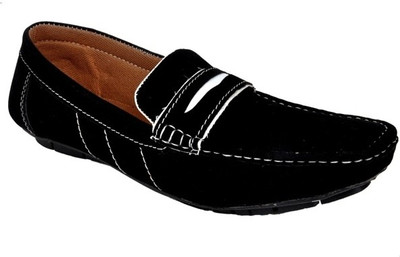 60% OFF on RJ Fashion Synthetic Black Loafers