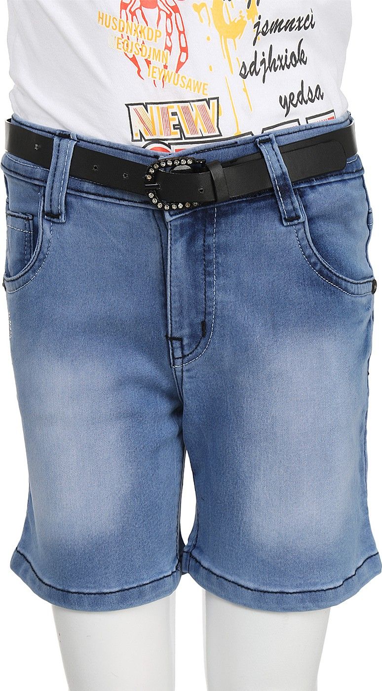 Imple Solid Girl's Denim Denim Shorts Imple Solid Girl's Denim Denim Shorts