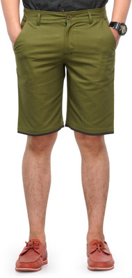 83% OFF on Haute Couture Solid Men's Chino Shorts