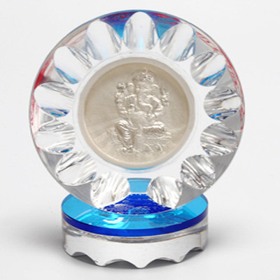 9% OFF on Ghasitaram Gifts Pure Silver Acrylic Ganesh Showpiece - Silver, Silver