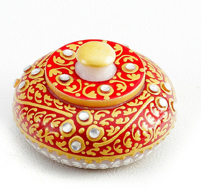 21% OFF on Aapno Rajasthan Sindoor Daani With Kundan And Gold Paint Work In White Marble Showpiece - 6.35 cm 21% OFF on Aapno Rajasthan Sindoor Daani With Kundan And Gold Paint Work In White Marble Showpiece - 6.35 cm