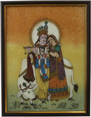 61% OFF on Little India Divine Lovers Radha Krishna Gemstone Painting -138 Showpiece - 10 cm