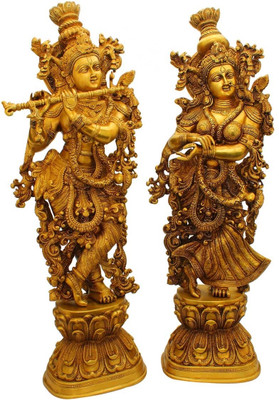 StatueStudio Radha Krishna Golden Showpiece - 73.66 cm StatueStudio Radha Krishna Golden Showpiece - 73.66 cm