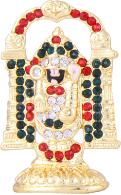 Itzmyfashion Red and Green Studded Stone Lord Venkatesh Idol Showpiece - 3 cm Itzmyfashion Red and Green Studded Stone Lord Venkatesh Idol Showpiece - 3 cm