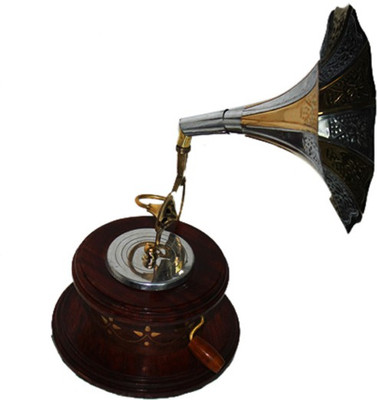 33% OFF on Pindia Dummy Handicraft Inlay Round Gramophone Decorative music player Showpiece - 7 cm