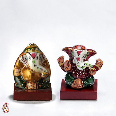 13% OFF on Aapno Rajasthan Hand Painted Enamelled Metal Ganeshji Set Showpiece - 5.08 cm 13% OFF on Aapno Rajasthan Hand Painted Enamelled Metal Ganeshji Set Showpiece - 5.08 cm