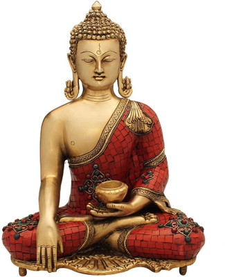 StatueStudio Medicine Buddha W/O Base Stone Red Showpiece - 40.64 cm StatueStudio Medicine Buddha W/O Base Stone Red Showpiece - 40.64 cm