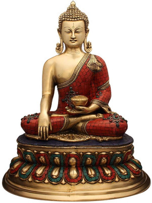StatueStudio Medicine Buddha W/O Base Stone Red Showpiece - 55.88 cm StatueStudio Medicine Buddha W/O Base Stone Red Showpiece - 55.88 cm
