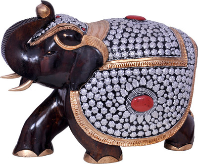 50% OFF on Vaah Wooden Elephant with Metal Work Showpiece - 20 cm 50% OFF on Vaah Wooden Elephant with Metal Work Showpiece - 20 cm