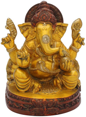 StatueStudio Ganesha Golden Yellow Showpiece - 27.94 cm StatueStudio Ganesha Golden Yellow Showpiece - 27.94 cm