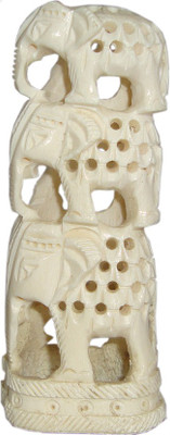 60% OFF on Haveli Arts Bone Elephent Tower Showpiece - 10 cm