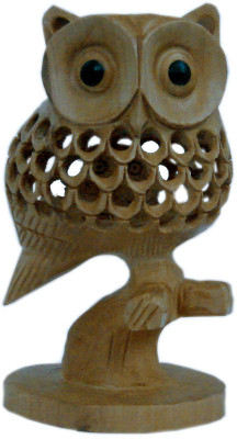 61% OFF on Little India Good Luck Sign Wooden Owl Sitting Tree Branch -180 Showpiece - 10 cm