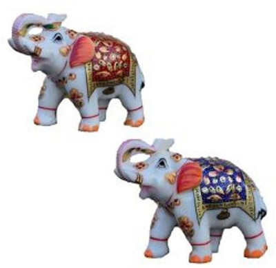 86% OFF on Anshul Fashion Marble Handicrafts-Stone Elephant pair Showpiece - 8.5 cm