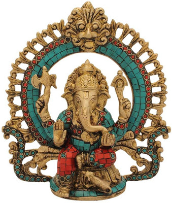 StatueStudio Ganesha Stone With Ring Showpiece - 22.86 cm StatueStudio Ganesha Stone With Ring Showpiece - 22.86 cm