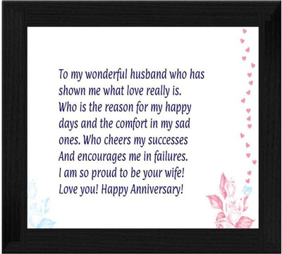 44% OFF on Ellicon B595 Anniversary Husband Quotes Showpiece - 19.5 cm