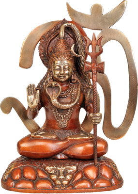 20% OFF on Exotic India Bhagawan Shiva Seated On The Kailash Mountain with Om Showpiece - 30 cm