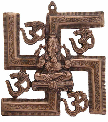 30% OFF on Divya Mantra Swastik Ganesha Wall D��cor antique Copper Finish Showpiece - 25 cm 30% OFF on Divya Mantra Swastik Ganesha Wall D��cor antique Copper Finish Showpiece - 25 cm