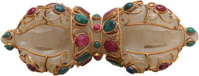 20% OFF on Exotic India Crystal Five-pronged Dorje with Gems Showpiece - 7.62 cm