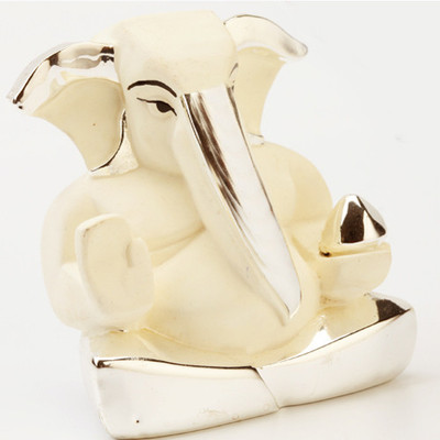 Ghasitaram Gifts White Ganesha Showpiece - Ghasitaram Gifts White Ganesha Showpiece -