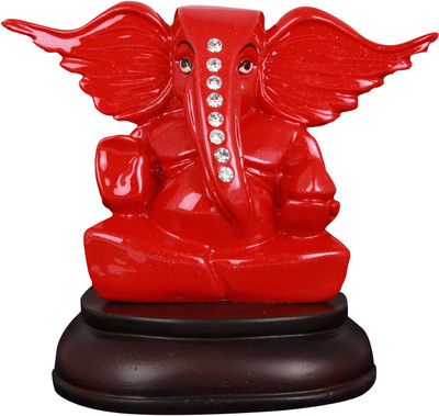 20% OFF on Adaa Sitting Ganesha with Semiprecious Stones on Trunk (Red) Showpiece - 8.5 cm 20% OFF on Adaa Sitting Ganesha with Semiprecious Stones on Trunk (Red) Showpiece - 8.5 cm