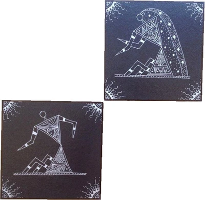 Craftter Warli Art-Wall Hangings-Set of 2 Showpiece - 17.5 cm