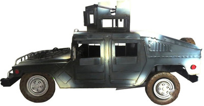 E-Studio Vintage Hummer with Gun Showpiece - 23.5 cm