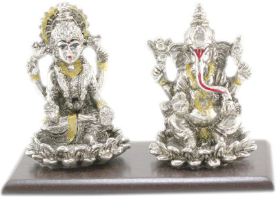 4% OFF on 925 Silver Coated Indian Lord Ganesh & Laxmi With Gold Polish Moorti/Idol/Statue(Diwali Special) Showpiece - 10 cm 4% OFF on 925 Silver Coated Indian Lord Ganesh & Laxmi With Gold Polish Moorti/Idol/Statue(Diwali Special) Showpiece - 10 cm
