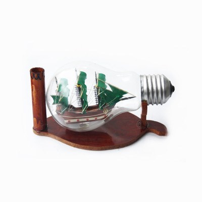 E-Studio Ship in a Light Bulb Showpiece - 13.5 cm