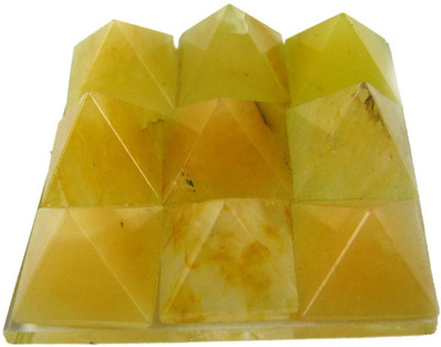 53% OFF on Eshoppee GOLDEN QUARTZ SET OF 9 SMALL PYRAMIDS ON A GLASS PLATE , HEALING CRYSTAL (4.5X4.5 CM) GOLDEN QUARTZ PYRAMIDS HEALING CRYSTAL Showpiece - 4.5 cm