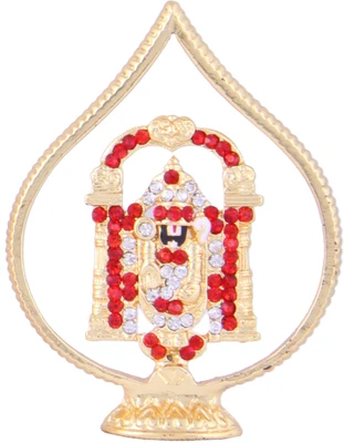 Itzmyfashion Red and White Stone Lord Venkatesh Idol Showpiece - 3 cm Itzmyfashion Red and White Stone Lord Venkatesh Idol Showpiece - 3 cm